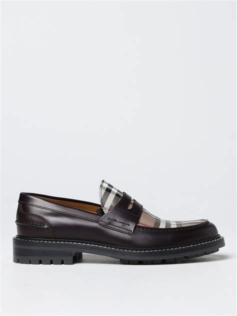 Shop Burberry Fred Leather Logo Loafers 